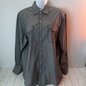 Michael Brandon Pinstripe Button Down Collar Shirt